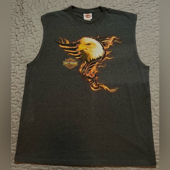 VNTG-Y2K-Harley Davidson- sleeveless t-shirt - Picture 1 of 4